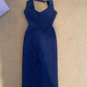 Herve Leger Blue Midi Dress